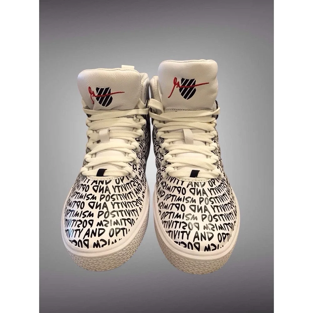 Women's K Swiss x Gary Vee 004 Mid White Black Positivity & Optimism Size‎ 9